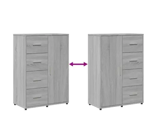 Kumode, Pelēka Ozolkoka, 60X31X84 Cm, Inženierijas Koks Vidaxl