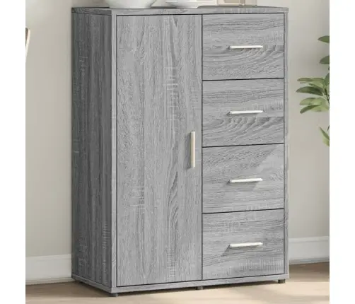 Kumode, Pelēka Ozolkoka, 60X31X84 Cm, Inženierijas Koks Vidaxl