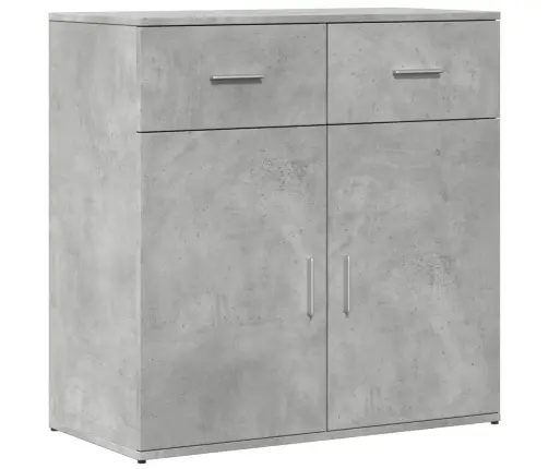 Kumode, Betona Pelēka, 79X38X80 Cm, Inženierijas Koks Vidaxl