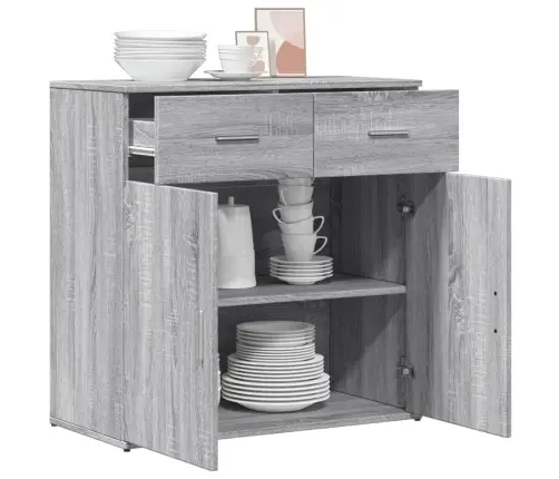 Kumode, Pelēka Ozolkoka Krāsa, 79X38X80 Cm, Inženierijas Koks Vidaxl Kumode, Pelēka Ozolkoka Krāsa, 79X38X80 Cm, Inženierijas Koks Vidaxl