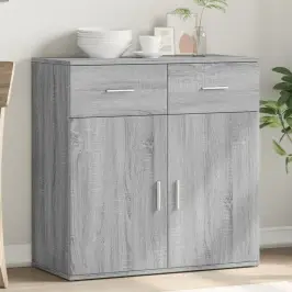 Kumode, Pelēka Ozolkoka Krāsa, 79X38X80 Cm, Inženierijas Koks Vidaxl