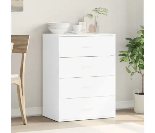 Kumode, Balta, 60X39X80 Cm, Inženierijas Koks Vidaxl