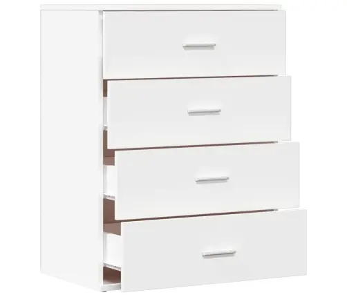 Kumode, Balta, 60X39X80 Cm, Inženierijas Koks Vidaxl