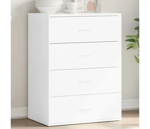 Kumode, Balta, 60X39X80 Cm, Inženierijas Koks Vidaxl