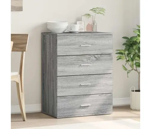 Šoninė Spintelė, Pilka Ąžuolo, 60X39X80cm Apdirbta Mediena