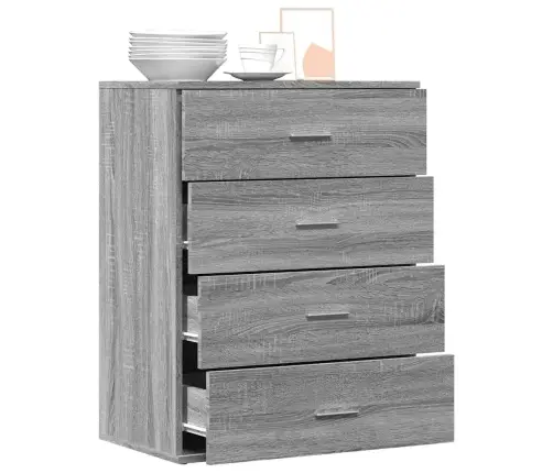 Šoninė Spintelė, Pilka Ąžuolo, 60X39X80cm Apdirbta Mediena