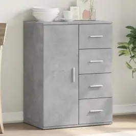 Plaukts, Betona Pelēks, 59X39X80 Cm, Inženierijas Koks Vidaxl