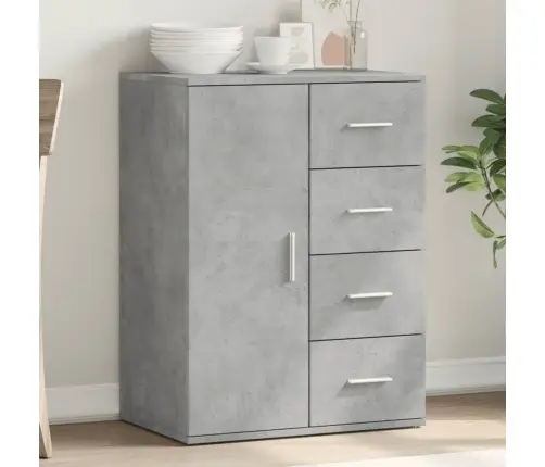 Plaukts, Betona Pelēks, 59X39X80 Cm, Inženierijas Koks Vidaxl