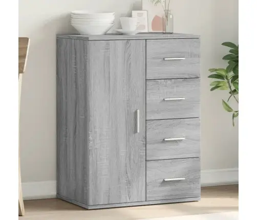 Kumode, Pelēka Ozola, 59X39X80 Cm, Inženierijas Koks Vidaxl