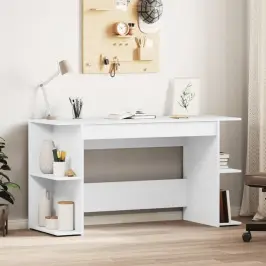 Rašomasis Stalas, Baltos Spalvos, 140X50X75cm Apdirbta Mediena