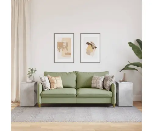 Kohvilaud, 2 Tk, Betoonhall, 50X30X50 cm Tehispuit