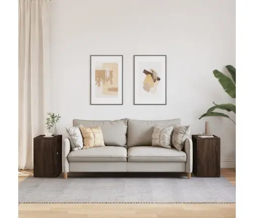 Galdiņi, 2 Gab., Brūna Ozola, 50X30X50 Cm, Inženierijas Koks Vidaxl