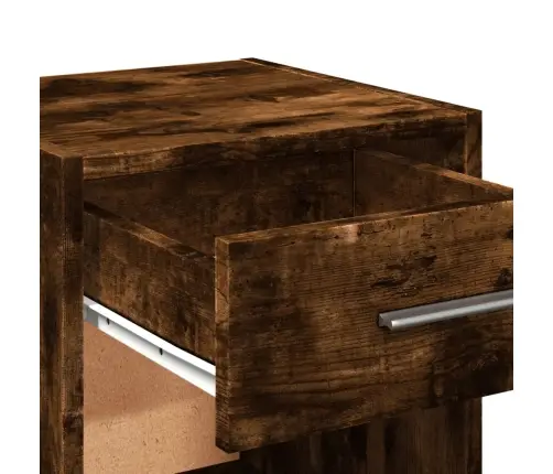 Naktinė Spintelė, Dūminio Ąžuolo, 35X34X65cm Apdirbta Mediena