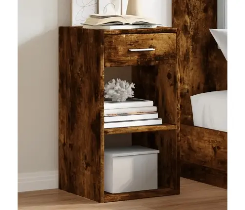 Naktinė Spintelė, Dūminio Ąžuolo, 35X34X65cm Apdirbta Mediena