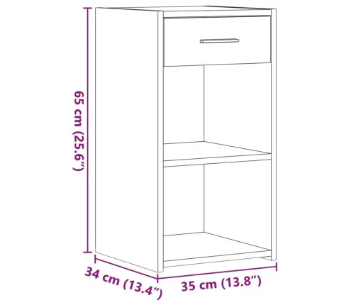 Öökapp, Hall Sonoma Tamm, 35X34X65 cm Tehispuit