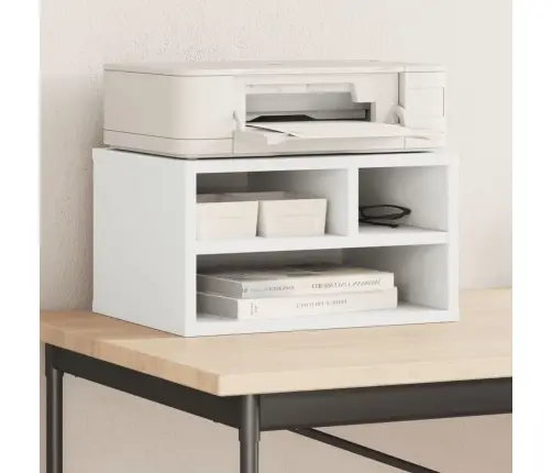 Printera Statīvs, Balts, 40X32X22,5 Cm, Inženierijas Koks Vidaxl