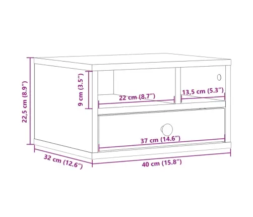 Spausdintuvo Stovas, Rudas Ąžuolo, 40X32X22,5cm Mediena