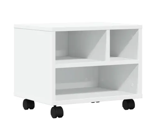 Printera Statīvs Ar Riteņiem, Balts, 41X32X34,5 Cm Vidaxl