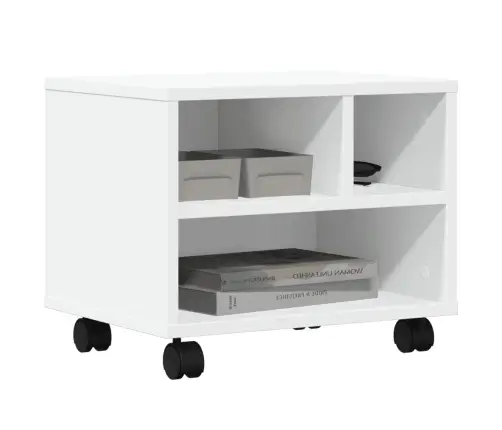 Printera Statīvs Ar Riteņiem, Balts, 41X32X34,5 Cm Vidaxl