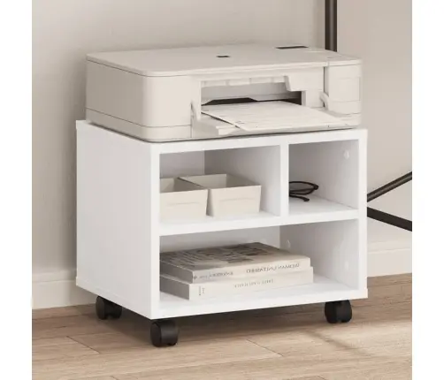 Printera Statīvs Ar Riteņiem, Balts, 41X32X34,5 Cm Vidaxl
