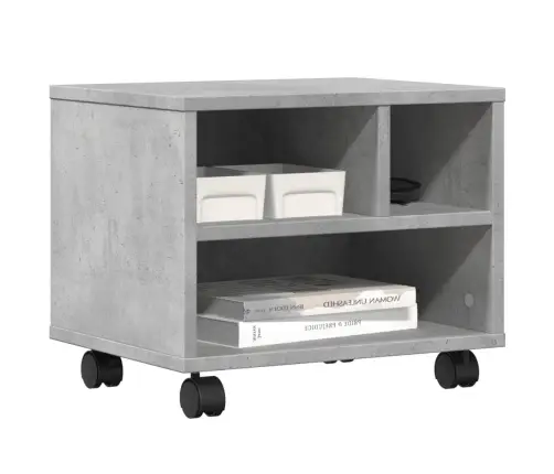 Printera Statīvs Ar Riteņiem, Betona Pelēks, 41X32X34,5 Cm Vidaxl