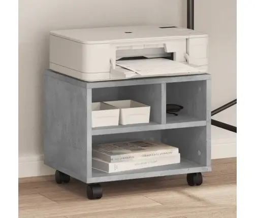 Printera Statīvs Ar Riteņiem, Betona Pelēks, 41X32X34,5 Cm Vidaxl