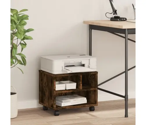 Printera Statīvs Ar Riteņiem, Ozolkoka Krāsā, 41X32X34,5 Cm Vidaxl