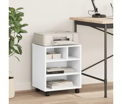 Ratastega Printerialus, Valge, 41 X 32 X 48 Cm