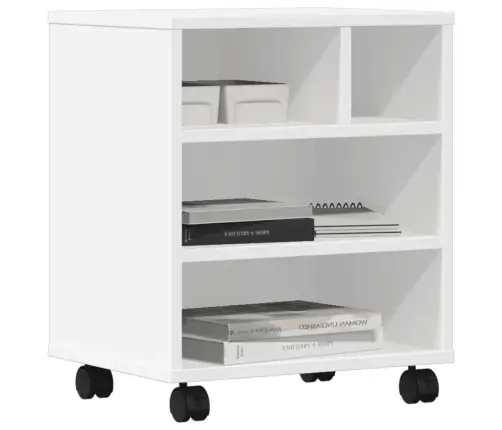 Ratastega Printerialus, Valge, 41 X 32 X 48 Cm