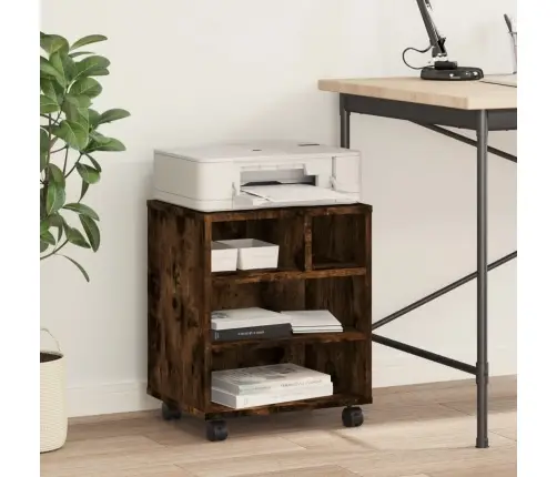 Printera Statīvs Ar Riteņiem, Ozolkoka Krāsā, 41X32X48 Cm Vidaxl