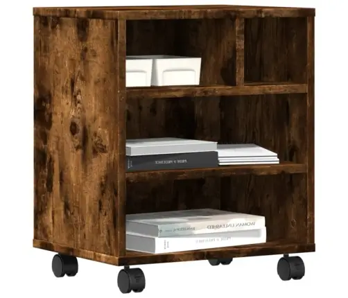 Printera Statīvs Ar Riteņiem, Ozolkoka Krāsā, 41X32X48 Cm Vidaxl