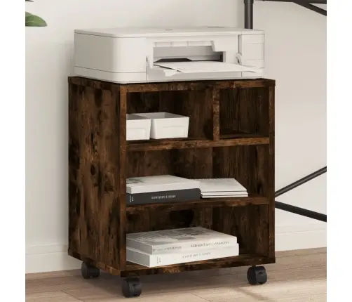 Printera Statīvs Ar Riteņiem, Ozolkoka Krāsā, 41X32X48 Cm Vidaxl