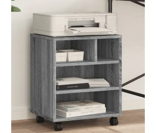 Spausdintuvo Stovas Su Ratukais, Pilkas Ąžuolo, 41X32X48Cm