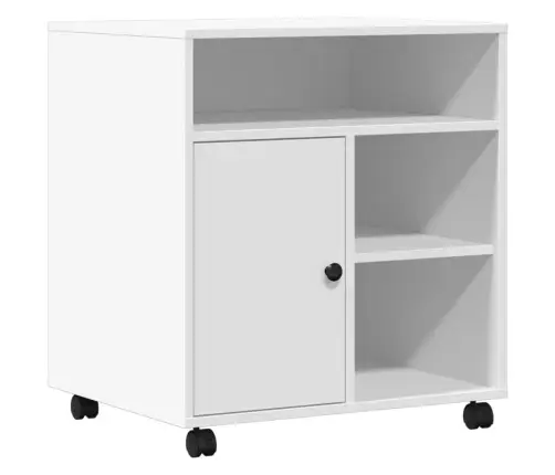 Printera Statīvs Ar Riteņiem, Balts, 60X50X67 Cm Vidaxl