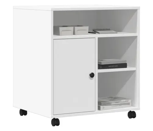 Printera Statīvs Ar Riteņiem, Balts, 60X50X67 Cm Vidaxl