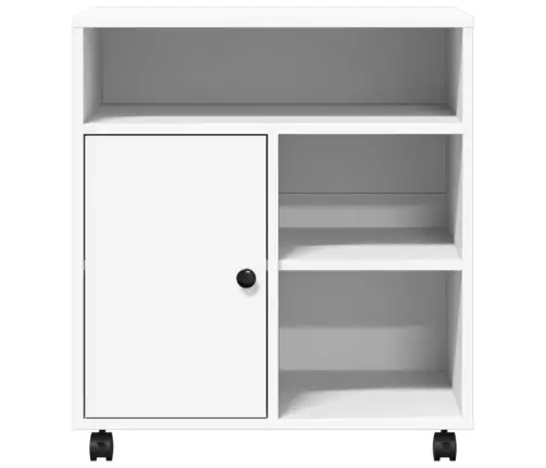 Printera Statīvs Ar Riteņiem, Balts, 60X50X67 Cm Vidaxl