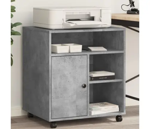 Spausdintuvo Stovas Su Ratukais, Betono Pilkas, 60X50X67Cm