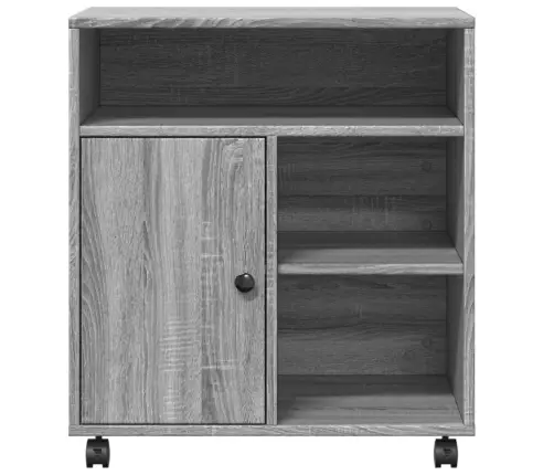 Printera Statīvs Ar Riteņiem, Pelēka Ozola, 60X50X67 Cm Vidaxl