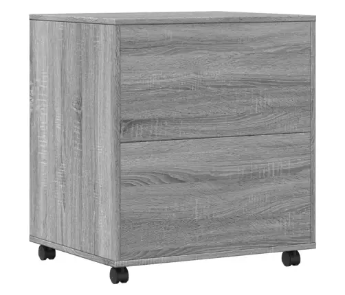 Printera Statīvs Ar Riteņiem, Pelēka Ozola, 60X50X67 Cm Vidaxl