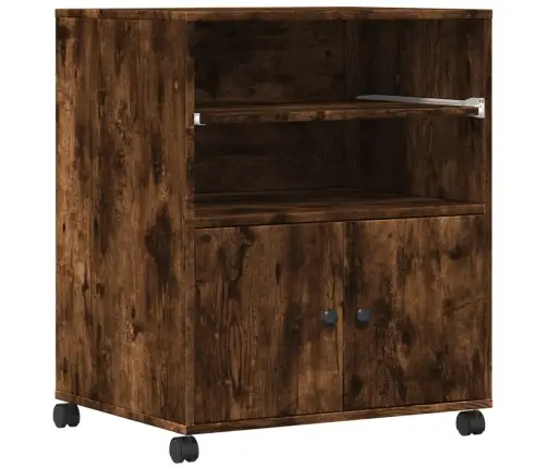 Ratastega Printerialus, Suitsutatud Tamm, 60X48X74 Cm