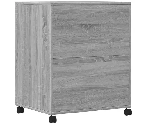 Printera Statīvs Ar Riteņiem, Pelēka Ozola, 60X48X74 Cm Vidaxl