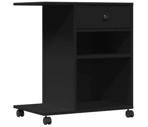 Printera Statīvs Ar Riteņiem, Melns, 60X40X68,5 Cm Vidaxl