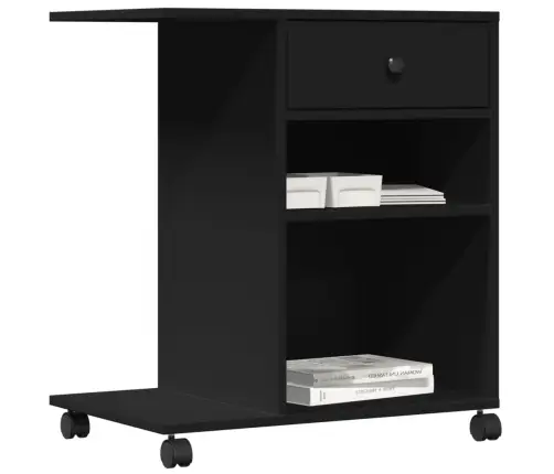 Printera Statīvs Ar Riteņiem, Melns, 60X40X68,5 Cm Vidaxl