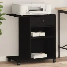 Printera Statīvs Ar Riteņiem, Melns, 60X40X68,5 Cm Vidaxl