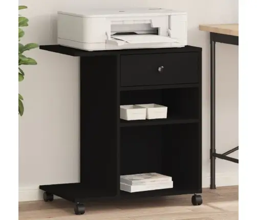Printera Statīvs Ar Riteņiem, Melns, 60X40X68,5 Cm Vidaxl