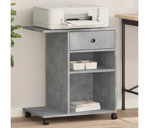 Spausdintuvo Stovas Su Ratukais, Betono Pilkas, 60X40X68,5Cm