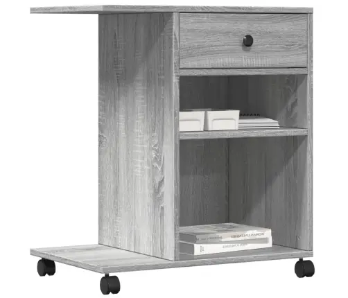 Ratastega Printerialus, Hall Sonoma Tamm, 60X40X68,5 Cm