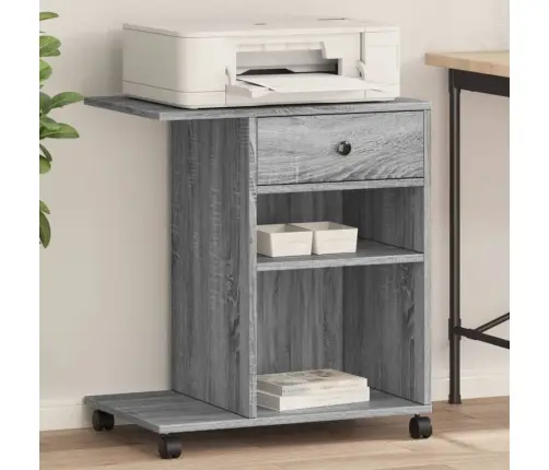 Ratastega Printerialus, Hall Sonoma Tamm, 60X40X68,5 Cm