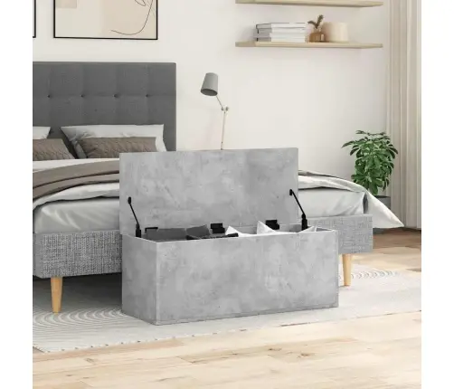 Uzglabāšanas Kaste, Betonpelēka, 90X35X35 Cm, Inženierijas Koks Vidaxl