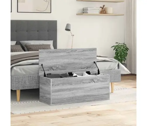 Uzglabāšanas Kaste, 90X35X35 Cm, Inženierijas Koks, Pelēka Vidaxl